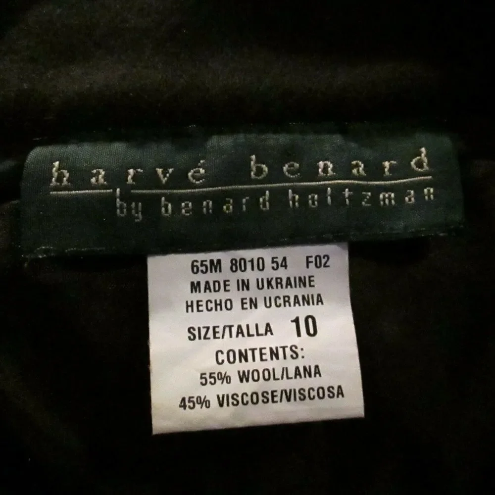 Harve Benard Zip Back Pockets Wool Blend Skirt